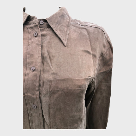 Brown Branded Oversized Shirt - Size 10