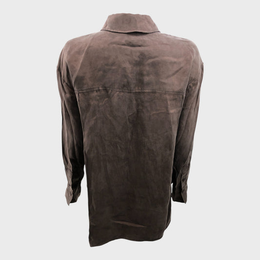 Brown Branded Oversized Shirt - Size 10