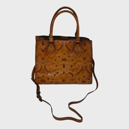 FEIGITOR Retro Embossed Leather Crossbody Bag