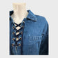 Branded Blue Denim Lace Up Shirt - Size 12