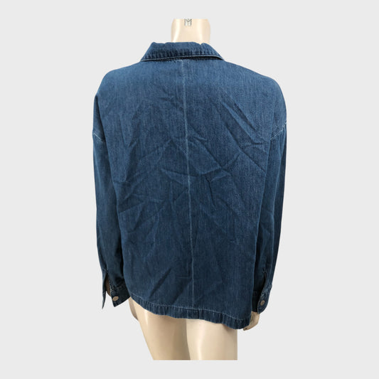 Branded Blue Denim Lace Up Shirt - Size 12