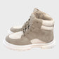 Block Biker Boots - Grey & Beige