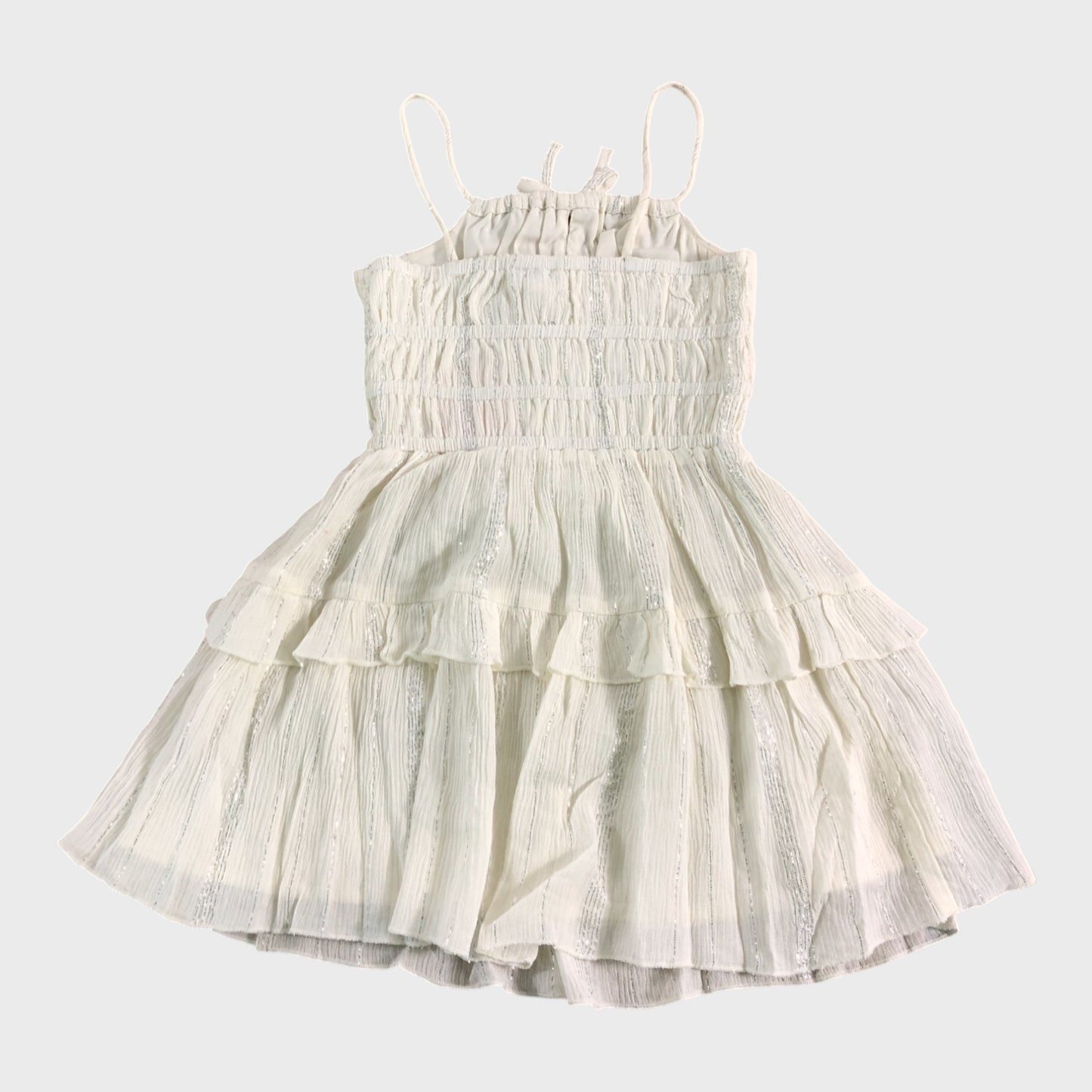 River Island White Tiered Shimmer Dress - 2-3 Years