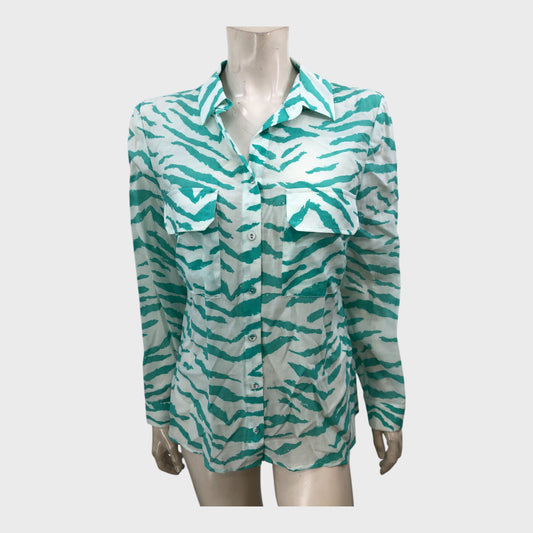 Branded Green Animal Print Shirt - Size 12