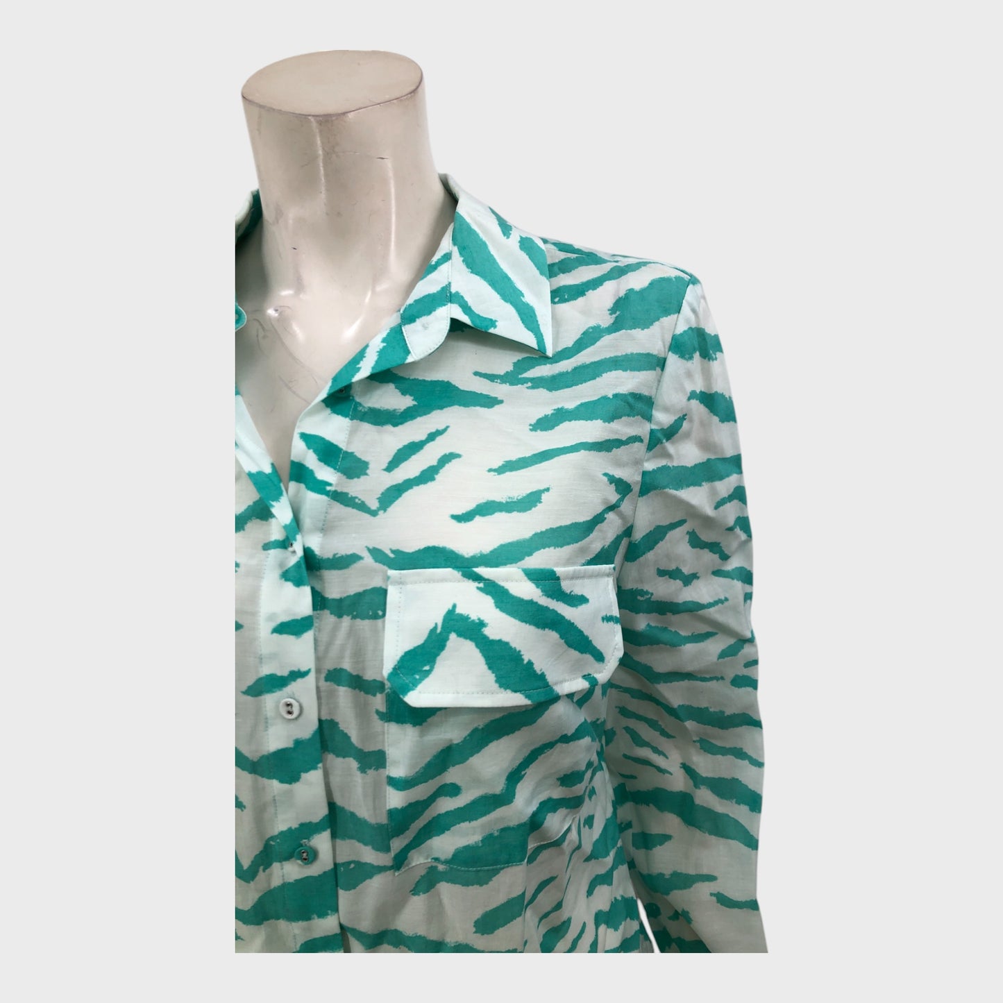 Branded Green Animal Print Shirt - Size 12