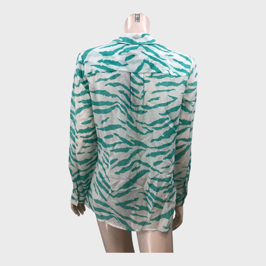 Branded Green Animal Print Shirt - Size 12