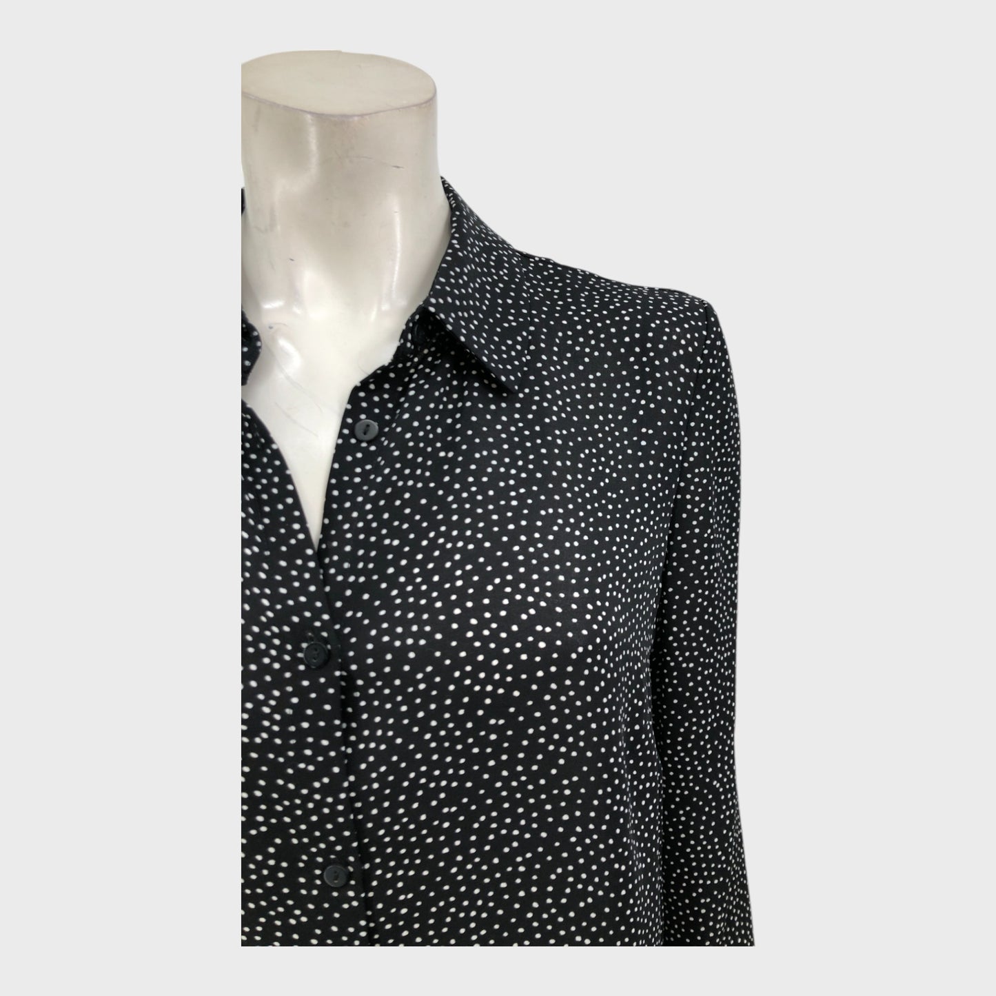 Branded Black Polka Dot Lace Shirt - Size 12