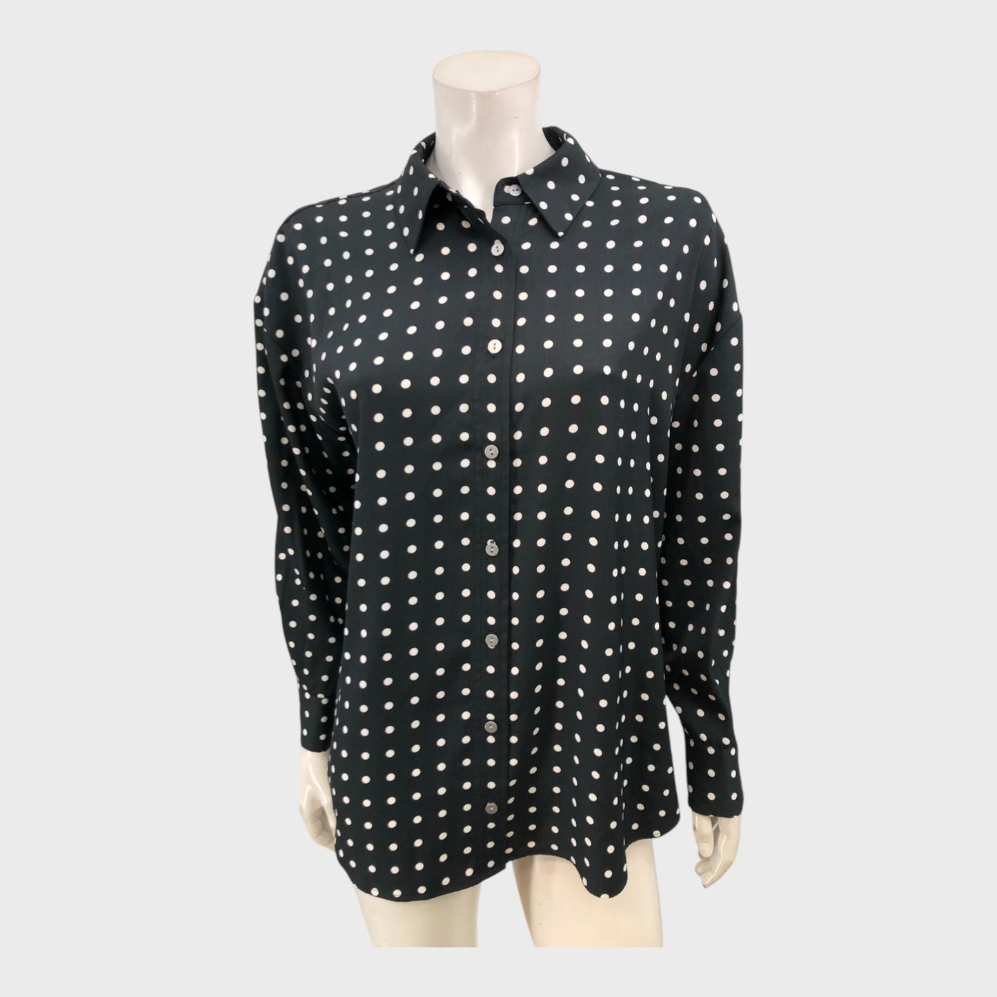 Branded Black Polka Dot Shirt - Size 12