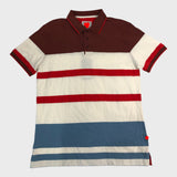 Striped Branded Polo Shirt - Size Medium