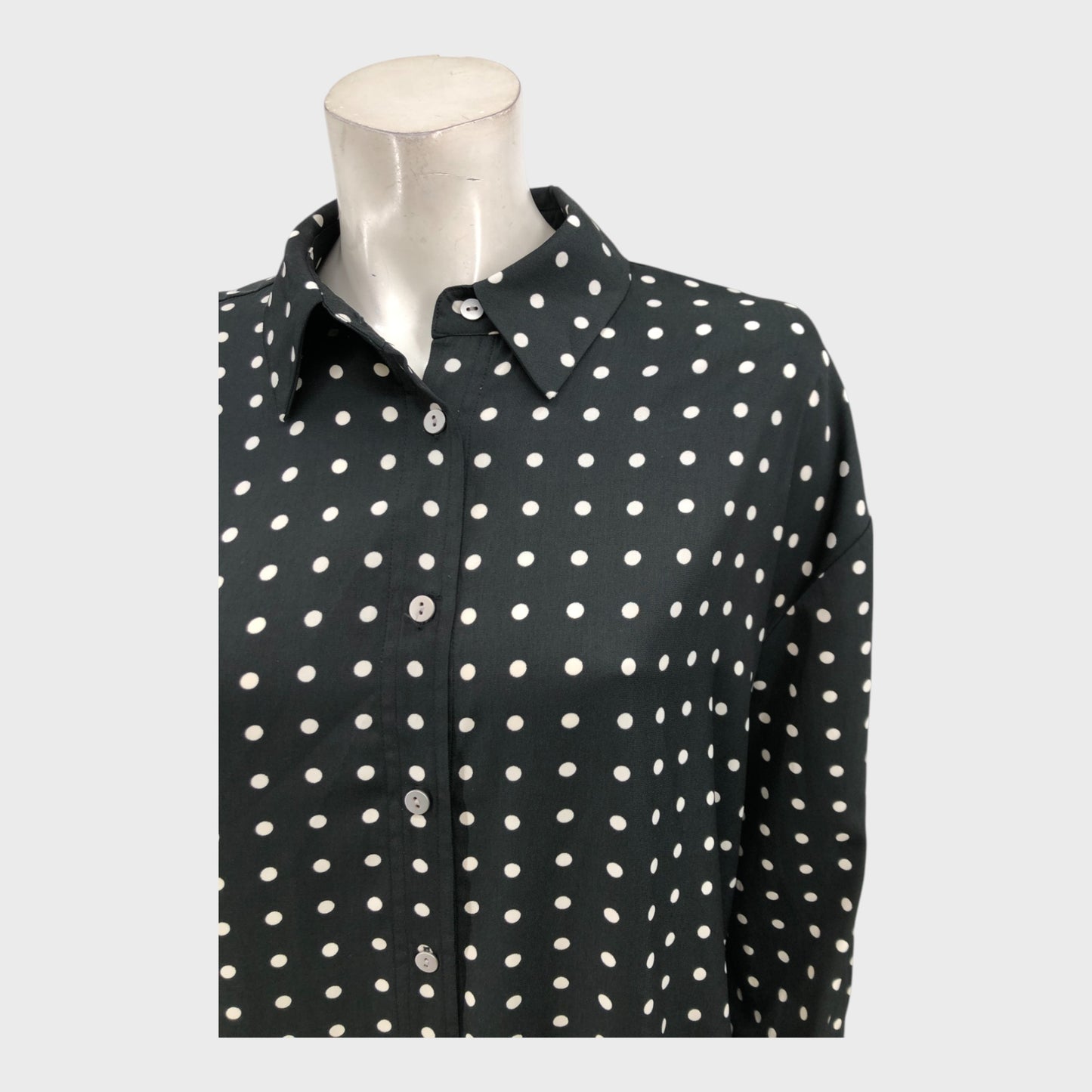 Branded Black Polka Dot Shirt - Size 12