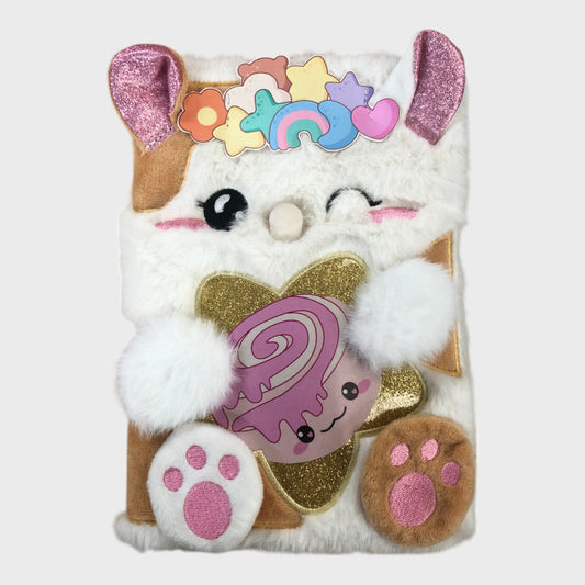 Bubble Blowing Furry Rabbit Lined Notebook