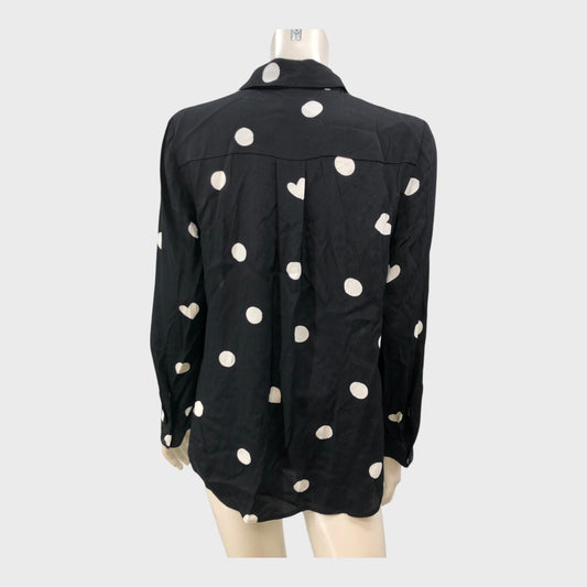 Branded Black Spot And Heart Print Shirt- Size 12