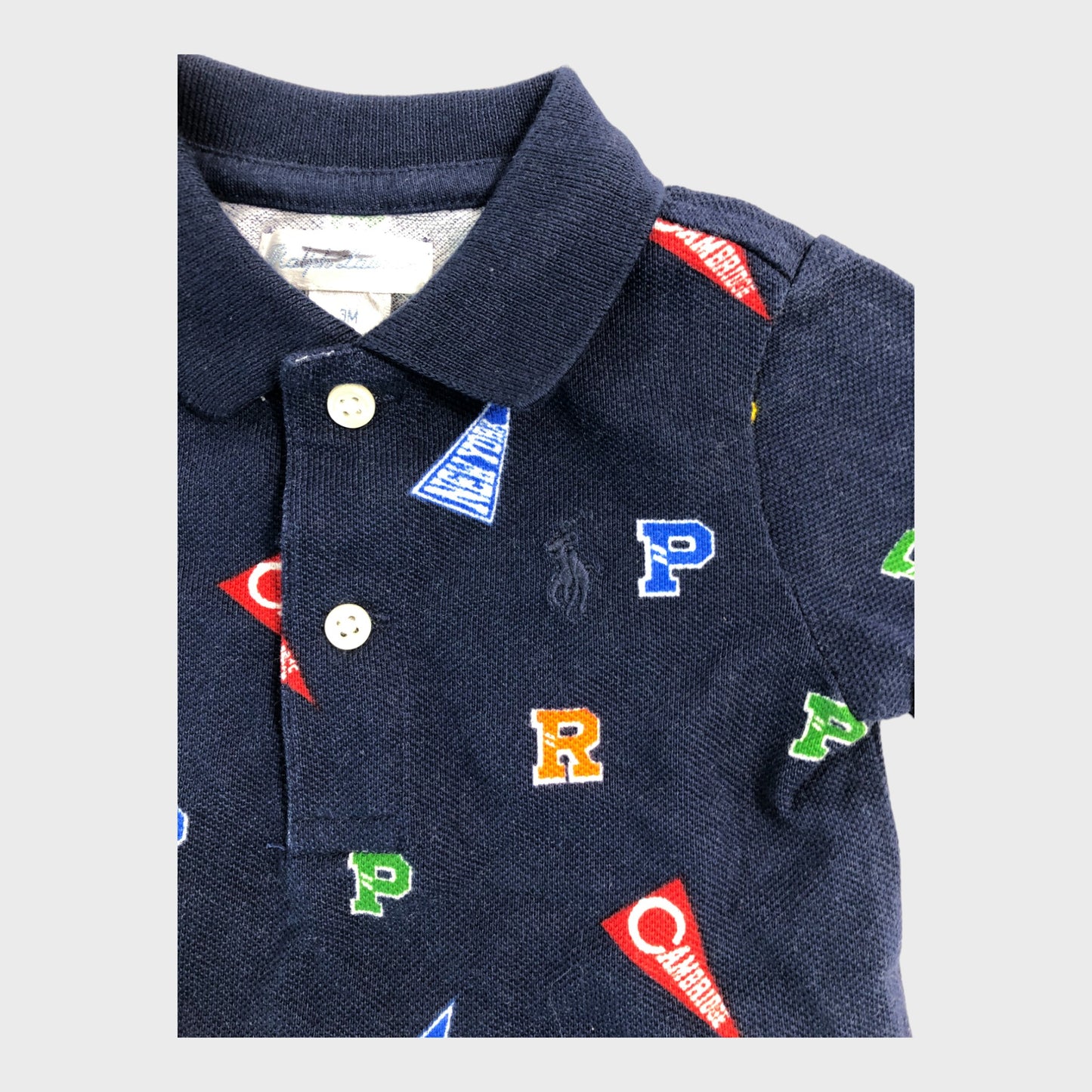 Navy Ralph Lauren Pennant Print Polo Shirt - 3 Months