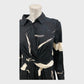 Branded Black Patterned Twist Dress - Size 12