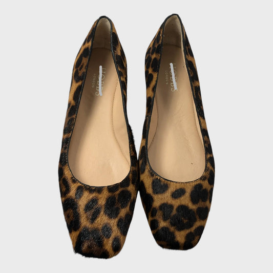 Branded Animal Print Leather Ballerinas