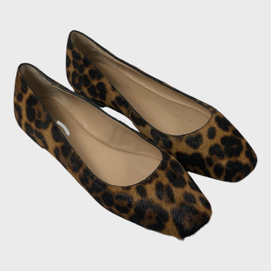 Branded Animal Print Leather Ballerinas