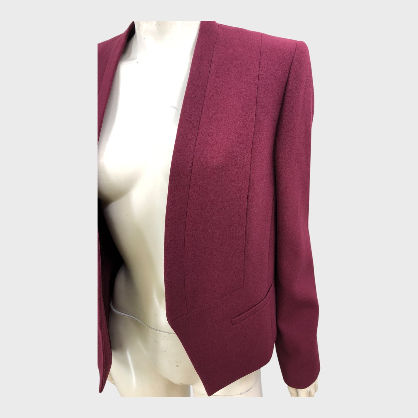 Dark Red Jacques Vert Crepe Jacket - Size 16