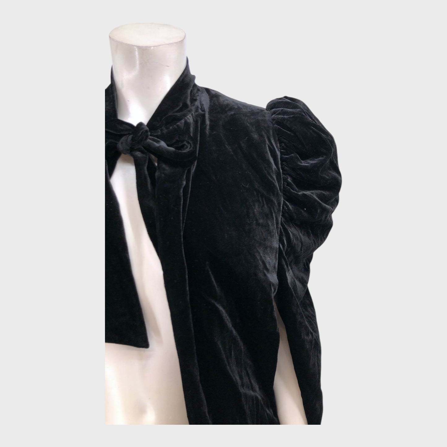 Branded Black Velvet Neck Tie Cape - Size 12