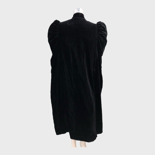 Branded Black Velvet Neck Tie Cape - Size 12