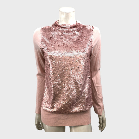 Branded Light pink Sequin Jumper - Size 12