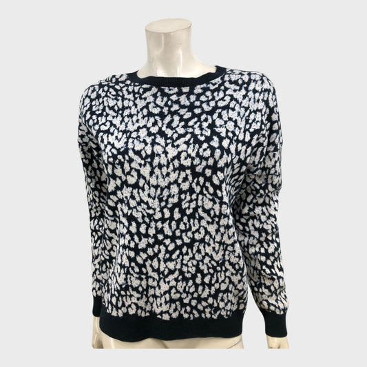 Branded Midnight Animal Print Jumper - Size 12