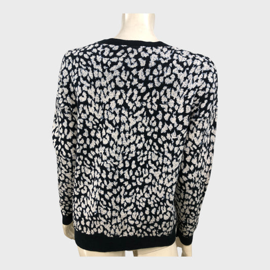 Branded Midnight Animal Print Jumper - Size 12