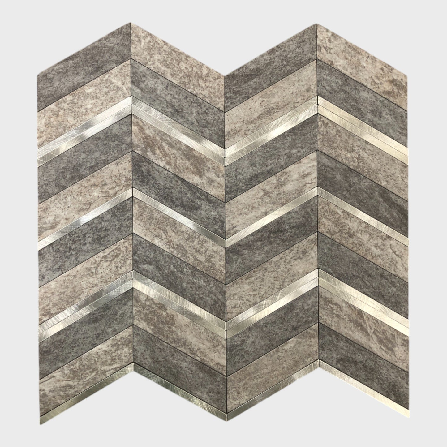 Self Adhesive Peel & Stick Mosaic Bathroom Wall Tiles - Grey Diamond - 5 Pack