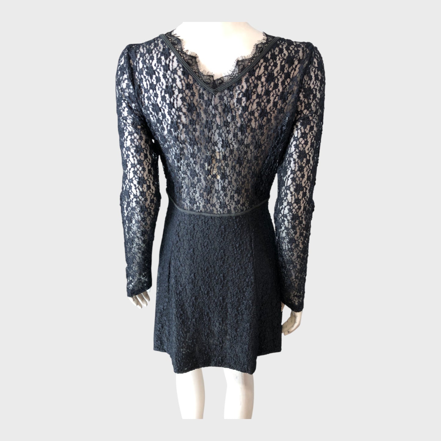 Branded Black Lace Fit & Flare Dress
