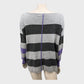 Branded Grey/Purple Oversized Wide Stripe Jumper - Size 12