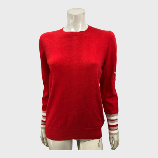 Branded Red Star Stripe Cuff Jumper - Size 12