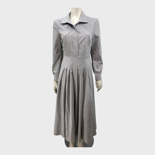 AEL Amy Enjoy Life Studios Grey Pleated Dress - Size 8