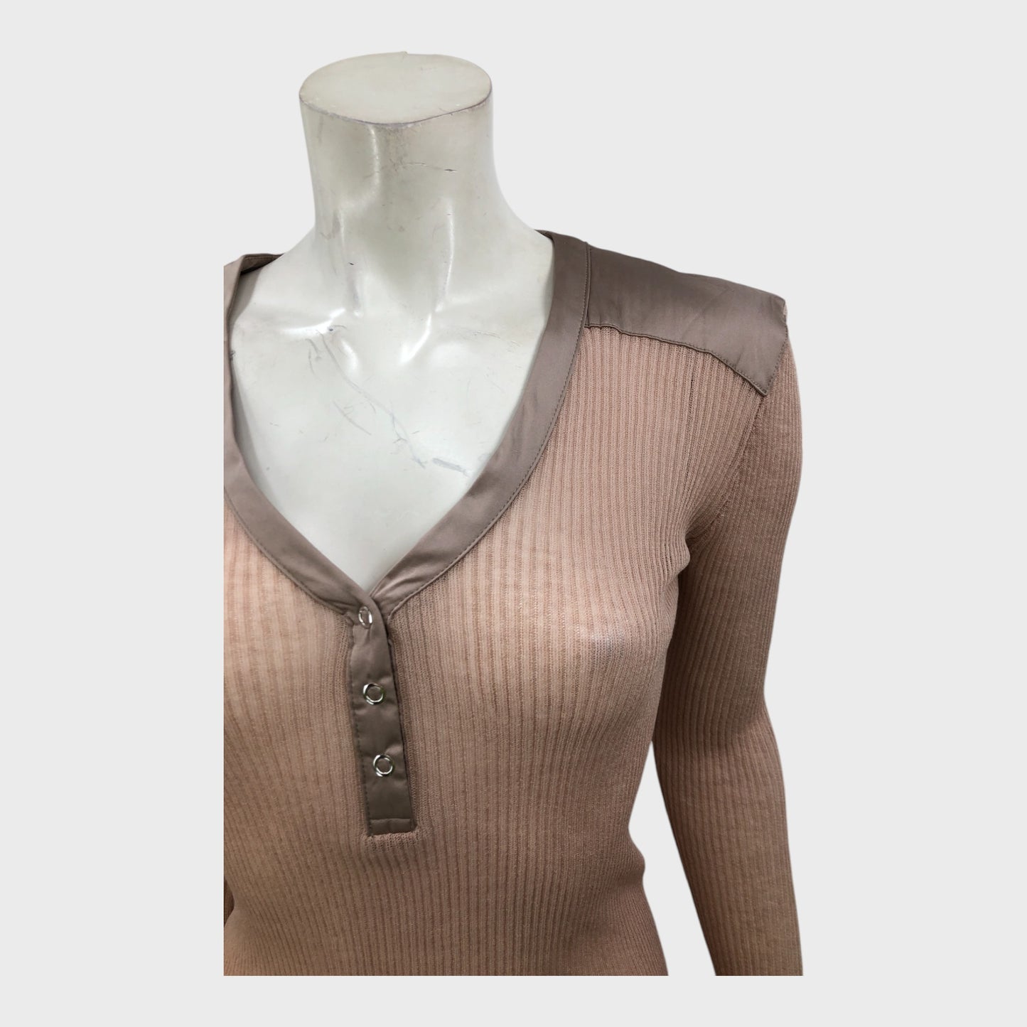 Zara Nude Thin Knit Top - Size 8