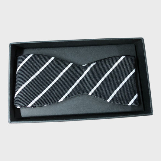 Amanda Christensen Black Pencil Stripe Bow Tie