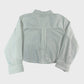 White Cropped Folded Cuff Shirt