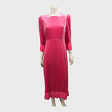 Branded Candy Pink Velour Pleat Dress - Size 12