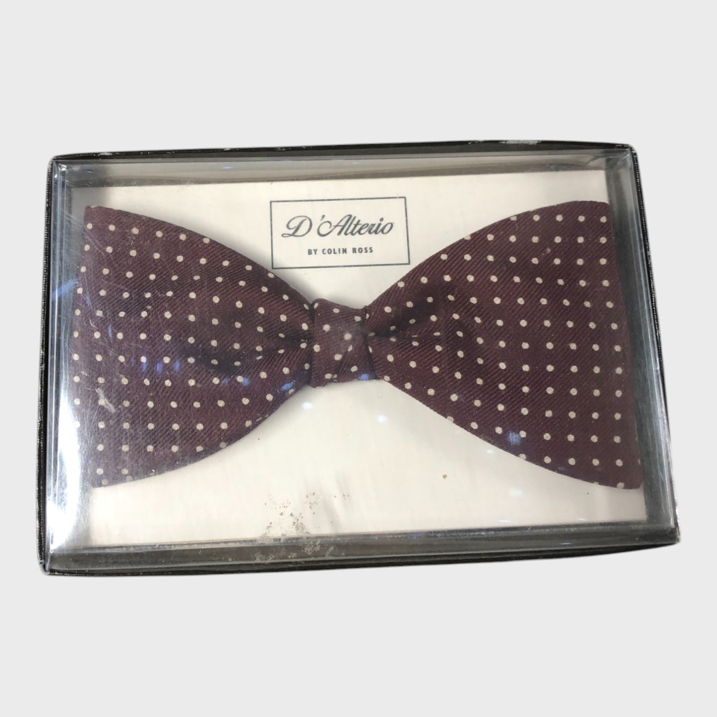 D'Alterio Burgundy Polka Dot Bow Tie