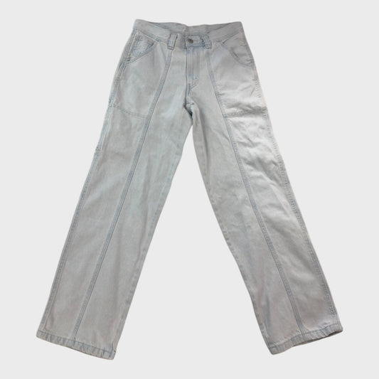 Branded Light Wash Baggy Jeans