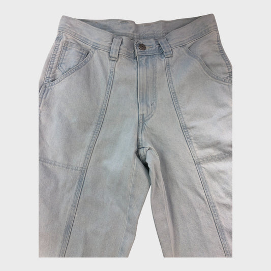 Branded Light Wash Baggy Jeans