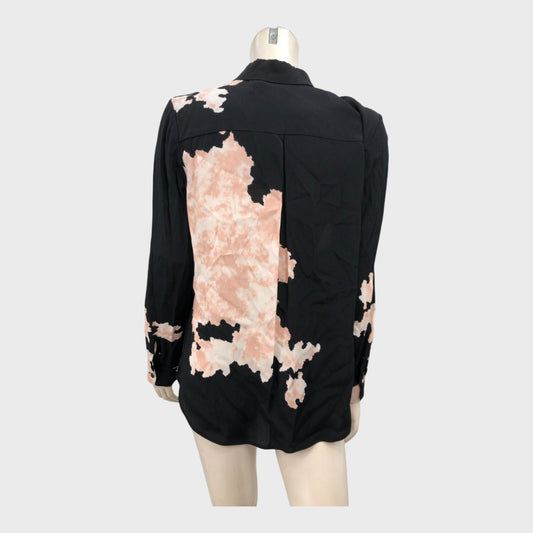 Branded Black Printed Blouse - Size 12