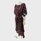 Striped Satin Kimono Sleeve Midi Dress
