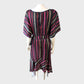 Striped Satin Kimono Sleeve Midi Dress