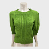 Brora Green Cotton Jumper - Size 8