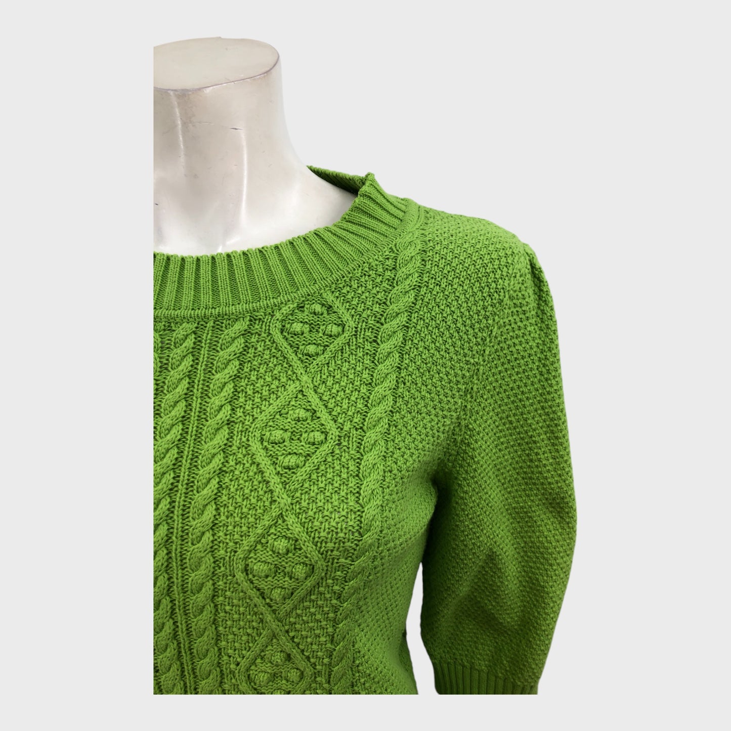 Brora Green Cotton Jumper - Size 8