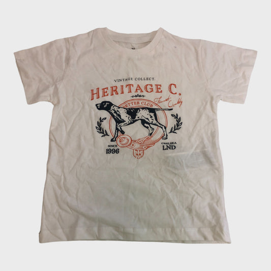 Kid's White T-Shirt with 'Heritage Setter' Print