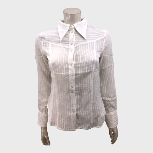 Brora White Stripe Blouse