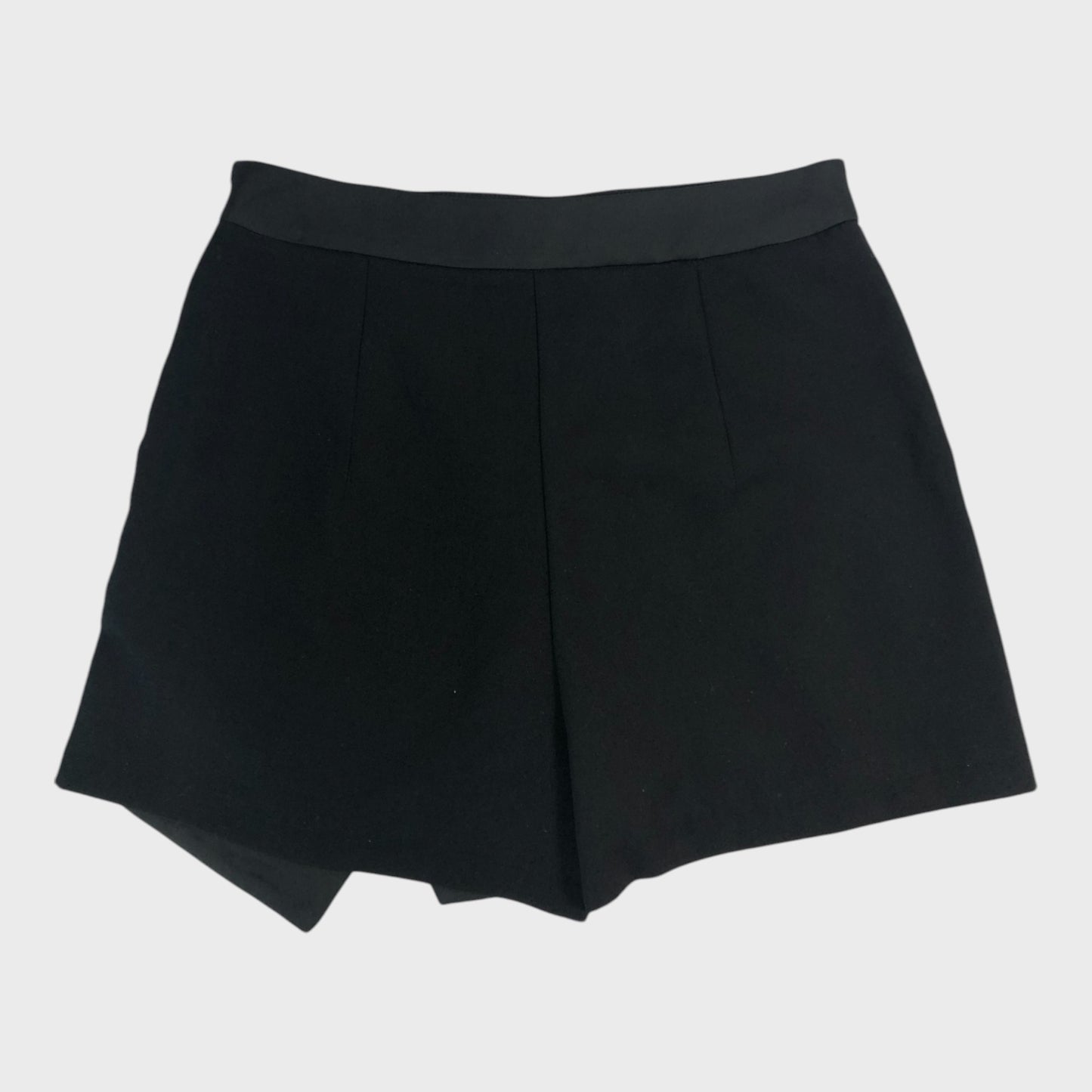 Black Branded Button Skort