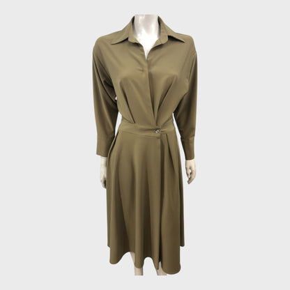 Army Green French Style Dress - Size 12