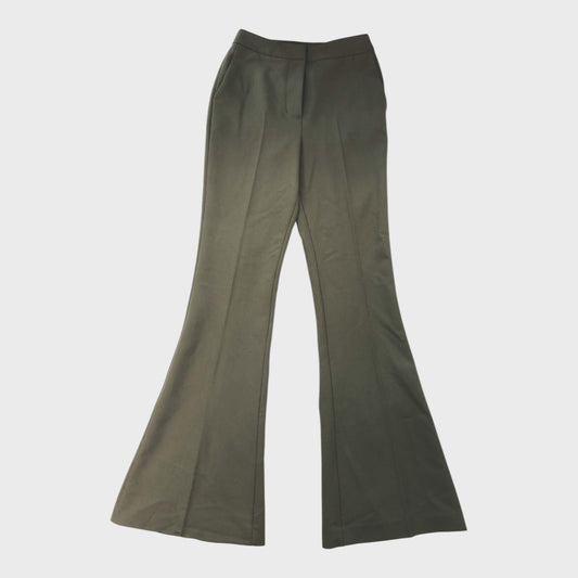 Branded Khaki Tailored Back Split Flare Trousers