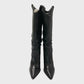 Branded Black Slouchy Leather Boots - Size 7