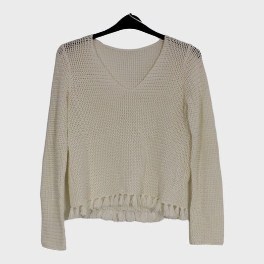 White Thin Knitted Jumper